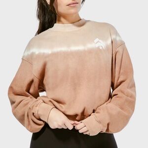 Barry’s Bootcamp Tan Tie Dye Cropped Sweatshirt XS